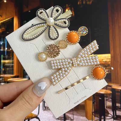 Agrafe de păr cu flori de perle noi, agrafe de păr pentru femei, fete, modă, acrilice, coadă de pește, accesorii pentru păr, bijuterii