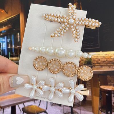 Agrafe de păr cu flori de perle noi, agrafe de păr pentru femei, fete, modă, acrilice, coadă de pește, accesorii pentru păr, bijuterii