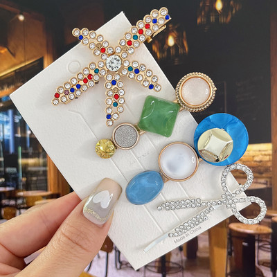 Agrafe de păr cu flori de perle noi, agrafe de păr pentru femei, fete, modă, acrilice, coadă de pește, accesorii pentru păr, bijuterii