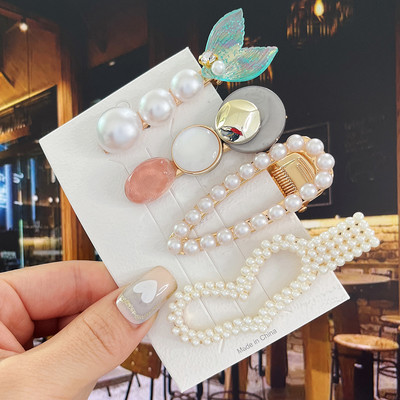 Agrafe de păr cu flori de perle noi, agrafe de păr pentru femei, fete, modă, acrilice, coadă de pește, accesorii pentru păr, bijuterii