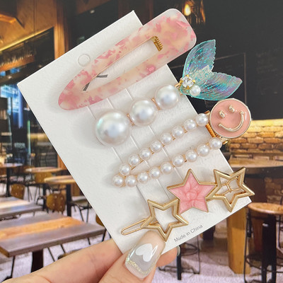 Agrafe de păr cu flori de perle noi, agrafe de păr pentru femei, fete, modă, acrilice, coadă de pește, accesorii pentru păr, bijuterii