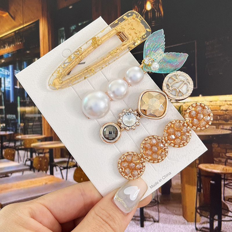 Agrafe de păr cu flori de perle noi, agrafe de păr pentru femei, fete, modă, acrilice, coadă de pește, accesorii pentru păr, bijuterii