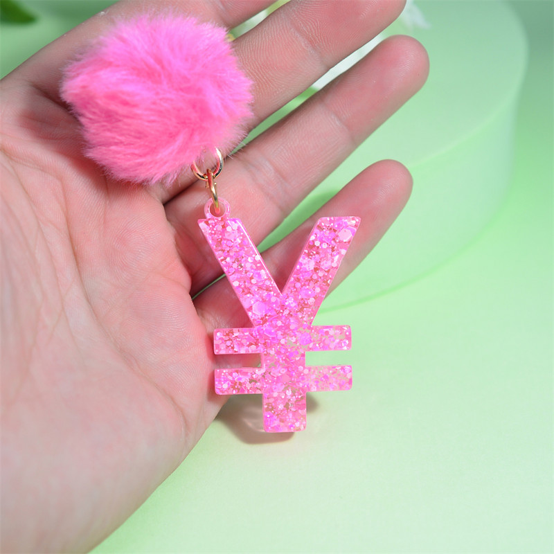 Roz Simbol valutar Brelocuri Brelocuri Simbol Dolar Breloc Femei Ornamente Poșete Brelocuri Mașină