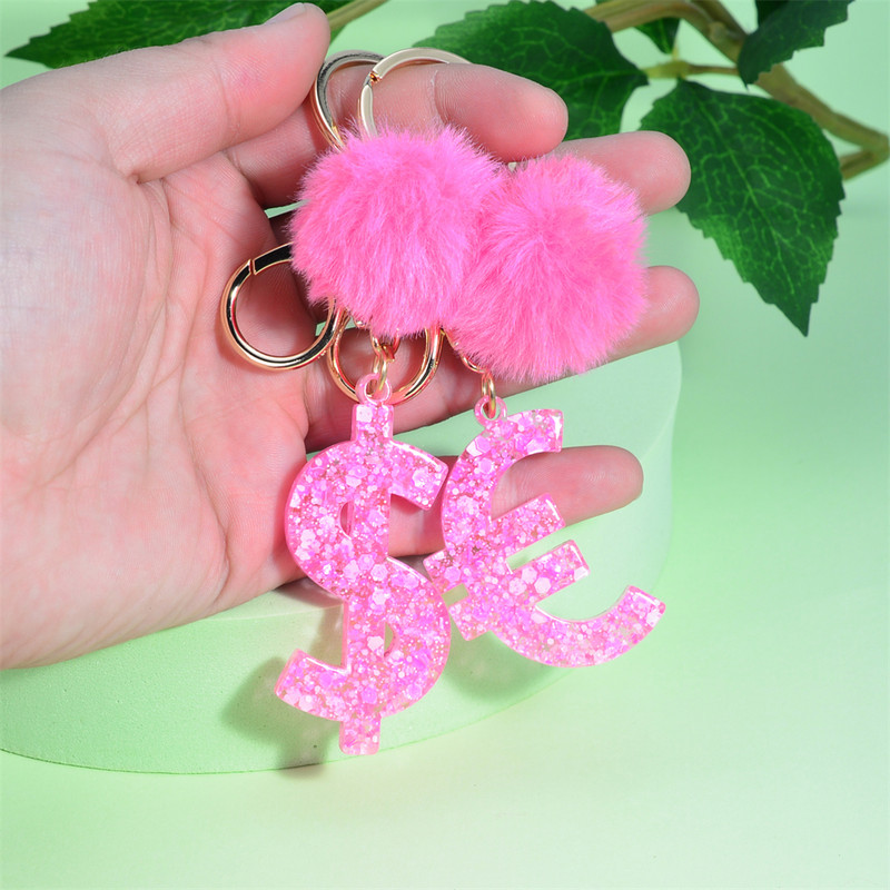 Roz Simbol valutar Brelocuri Brelocuri Simbol Dolar Breloc Femei Ornamente Poșete Brelocuri Mașină