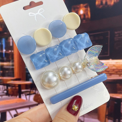 1 set Agrafe de păr Fashion Pearl Flower Cristal pentru femei 2022 Fashion Acrylic Hair Accessories Grips de păr