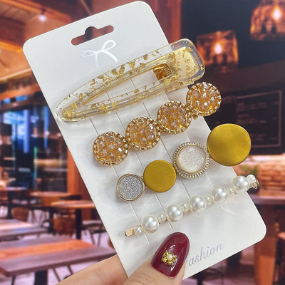 1 set Agrafe de păr Fashion Pearl Flower Cristal pentru femei 2022 Fashion Acrylic Hair Accessories Grips de păr