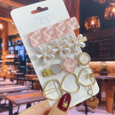 1 set Agrafe de păr Fashion Pearl Flower Cristal pentru femei 2022 Fashion Acrylic Hair Accessories Grips de păr