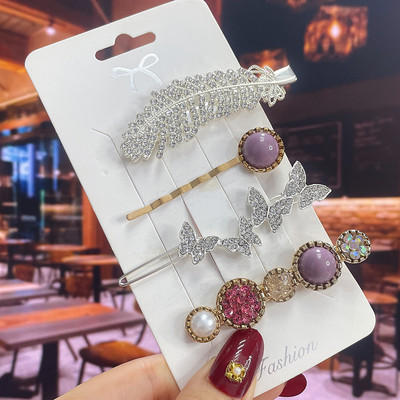 1 set Agrafe de păr Fashion Pearl Flower Cristal pentru femei 2022 Fashion Acrylic Hair Accessories Grips de păr