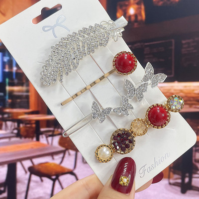 1 set Agrafe de păr Fashion Pearl Flower Cristal pentru femei 2022 Fashion Acrylic Hair Accessories Grips de păr