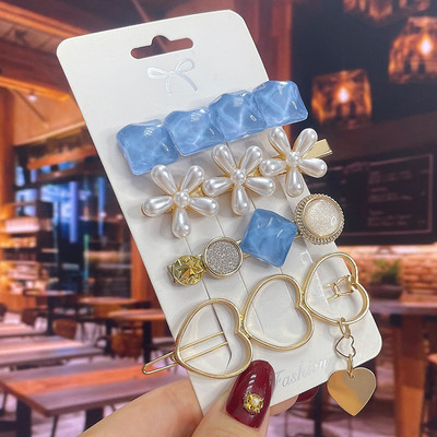 1 set Agrafe de păr Fashion Pearl Flower Cristal pentru femei 2022 Fashion Acrylic Hair Accessories Grips de păr