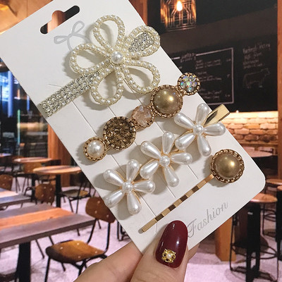 1 set Agrafe de păr Fashion Pearl Flower Cristal pentru femei 2022 Fashion Acrylic Hair Accessories Grips de păr