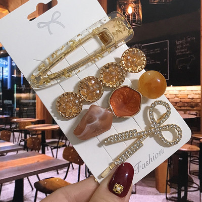 1 set Agrafe de păr Fashion Pearl Flower Cristal pentru femei 2022 Fashion Acrylic Hair Accessories Grips de păr