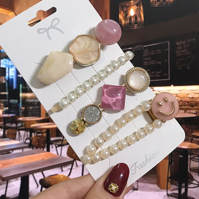 1 set Agrafe de păr Fashion Pearl Flower Cristal pentru femei 2022 Fashion Acrylic Hair Accessories Grips de păr