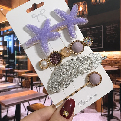 1 set Agrafe de păr Fashion Pearl Flower Cristal pentru femei 2022 Fashion Acrylic Hair Accessories Grips de păr