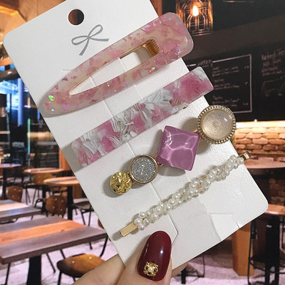 1 set Agrafe de păr Fashion Pearl Flower Cristal pentru femei 2022 Fashion Acrylic Hair Accessories Grips de păr