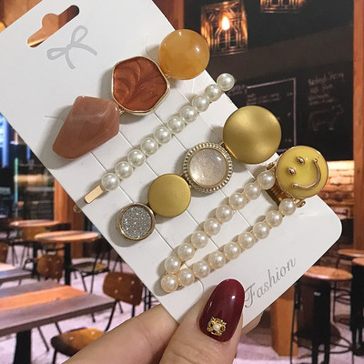 1 set Agrafe de păr Fashion Pearl Flower Cristal pentru femei 2022 Fashion Acrylic Hair Accessories Grips de păr