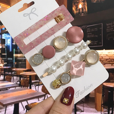 1 set Agrafe de păr Fashion Pearl Flower Cristal pentru femei 2022 Fashion Acrylic Hair Accessories Grips de păr