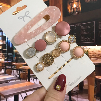 1 set Agrafe de păr Fashion Pearl Flower Cristal pentru femei 2022 Fashion Acrylic Hair Accessories Grips de păr