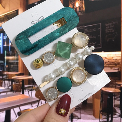 1 set Agrafe de păr Fashion Pearl Flower Cristal pentru femei 2022 Fashion Acrylic Hair Accessories Grips de păr