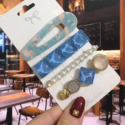 1 set Agrafe de păr Fashion Pearl Flower Cristal pentru femei 2022 Fashion Acrylic Hair Accessories Grips de păr