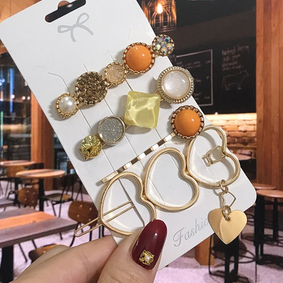 1 set Agrafe de păr Fashion Pearl Flower Cristal pentru femei 2022 Fashion Acrylic Hair Accessories Grips de păr