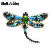 Wuli&baby Brose Mari Cristal Dragonfly Femei 5 culori Aliaj Insecte Broșă Ace Cadouri