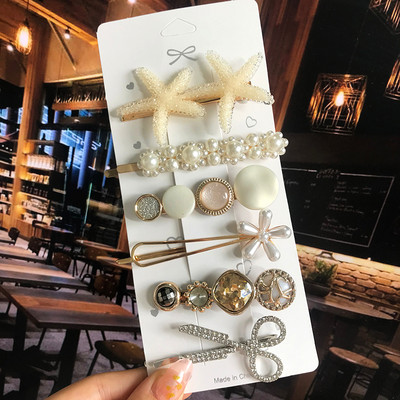 5 bucăți/set perle cristal stea de mare flori de păr barete acrilice noi acrilice geometrice neregulate cleme de păr pentru femei accesorii de păr