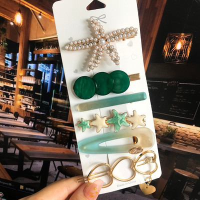 5 bucăți/set perle cristal stea de mare flori de păr barete acrilice noi acrilice geometrice neregulate cleme de păr pentru femei accesorii de păr