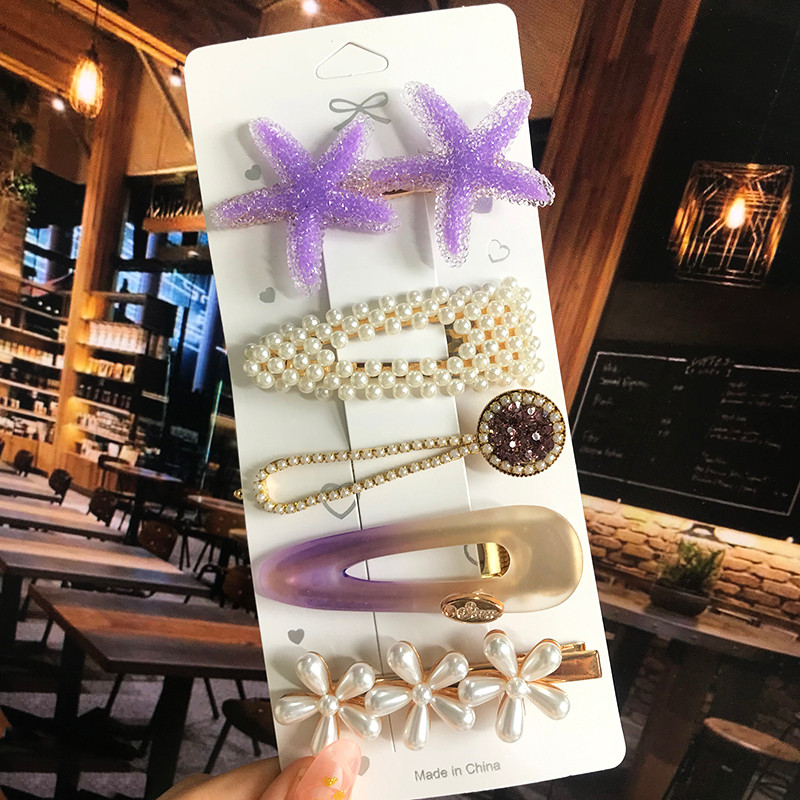 5 bucăți/set perle cristal stea de mare flori de păr barete acrilice noi acrilice geometrice neregulate cleme de păr pentru femei accesorii de păr
