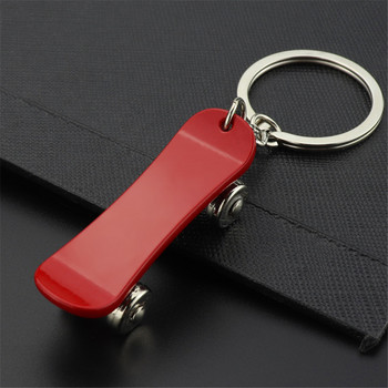 Creative Fingertip Scooter Keychain από ανοξείδωτο ατσάλι Μπρελόκ 3D Finger Skateboard Αποσυμπίεση παιχνιδιών δώρου Αξεσουάρ θήκης κλειδιού