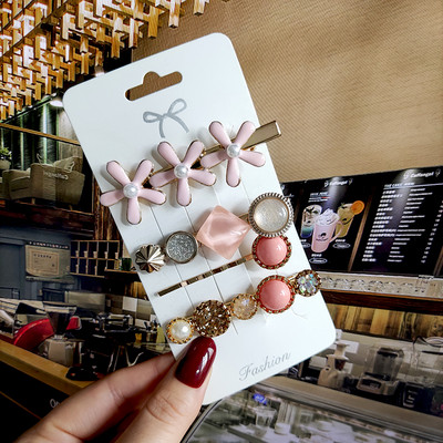 2022 de moda coreeană femei fete perle cristal agrafe laterale bijuterii de păr noi pălărie geometrice accesorii de păr barete