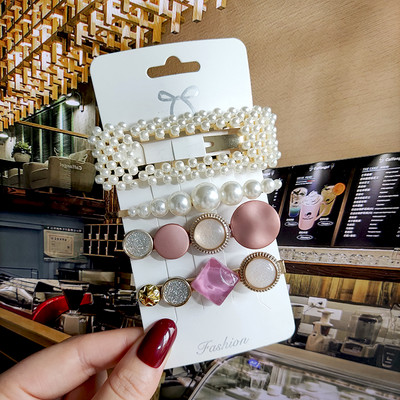 2022 de moda coreeană femei fete perle cristal agrafe laterale bijuterii de păr noi pălărie geometrice accesorii de păr barete