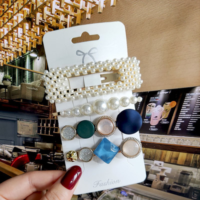 2022 de moda coreeană femei fete perle cristal agrafe laterale bijuterii de păr noi pălărie geometrice accesorii de păr barete