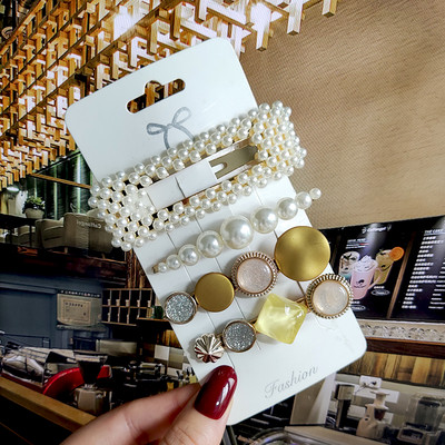 2022 de moda coreeană femei fete perle cristal agrafe laterale bijuterii de păr noi pălărie geometrice accesorii de păr barete