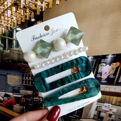 2022 de moda coreeană femei fete perle cristal agrafe laterale bijuterii de păr noi pălărie geometrice accesorii de păr barete