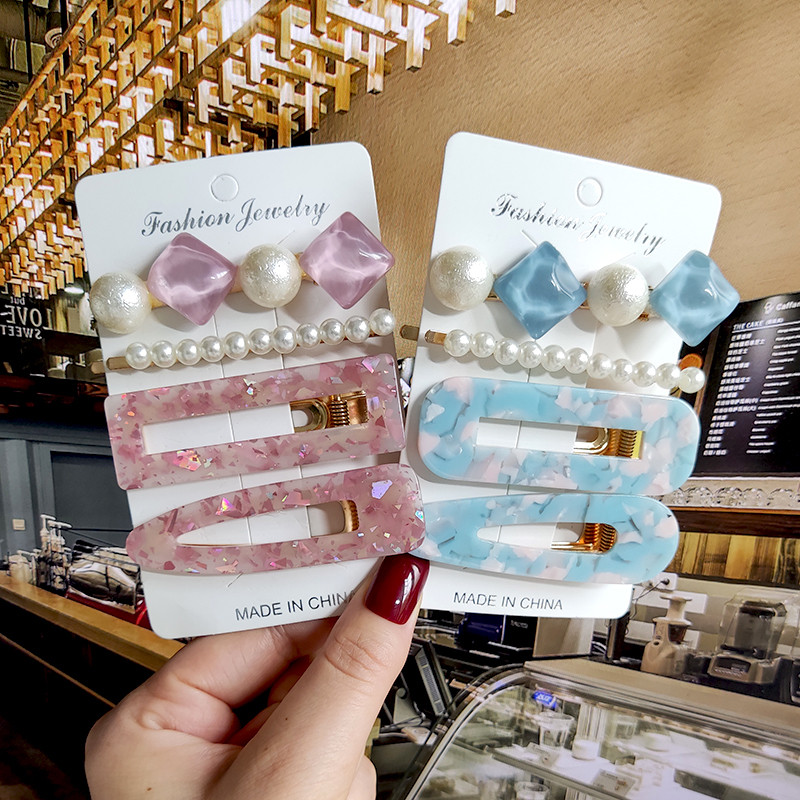 2022 de moda coreeană femei fete perle cristal agrafe laterale bijuterii de păr noi pălărie geometrice accesorii de păr barete