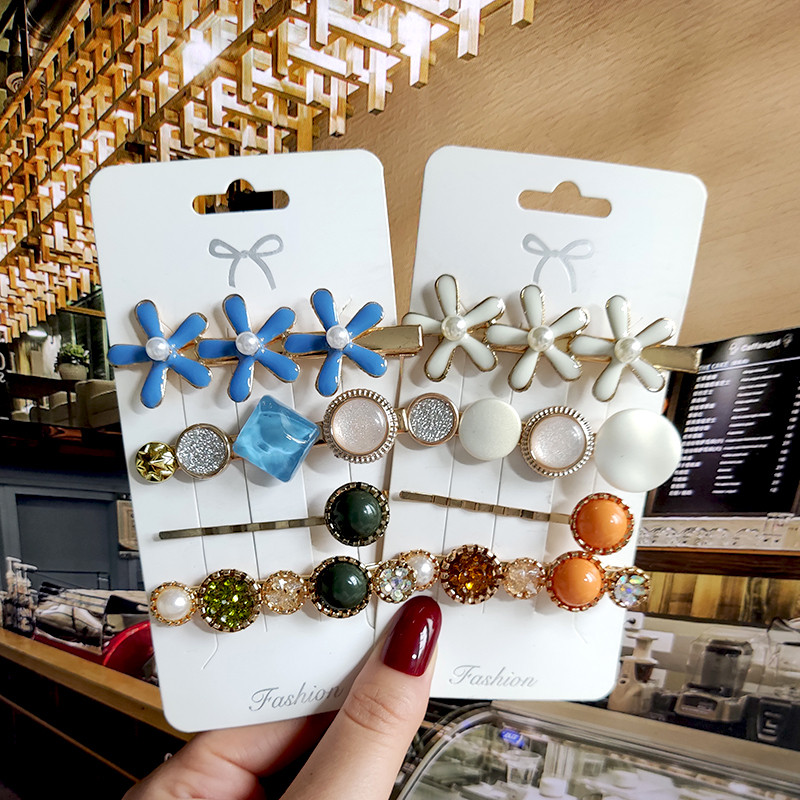 2022 de moda coreeană femei fete perle cristal agrafe laterale bijuterii de păr noi pălărie geometrice accesorii de păr barete