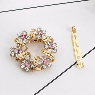 Broșă cu flori de modă pentru eșarfă cu cataramă buchet de cristal de lux cu strasuri pentru eșarfe pentru femei, bijuterii de Crăciun, dropshipping