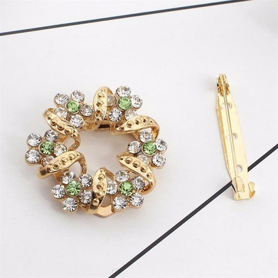 Broșă cu flori de modă pentru eșarfă cu cataramă buchet de cristal de lux cu strasuri pentru eșarfe pentru femei, bijuterii de Crăciun, dropshipping