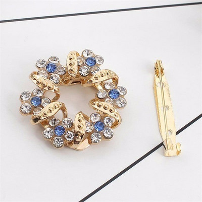 Broșă cu flori de modă pentru eșarfă cu cataramă buchet de cristal de lux cu strasuri pentru eșarfe pentru femei, bijuterii de Crăciun, dropshipping