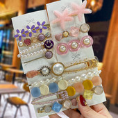 Set de agrafe de păr din cristal pentru femei, agrafe de păr cu perle dulci, agrafe pentru fete, accesorii de păr geometrice coreene, bijuterii 2022, accesorii pentru cap