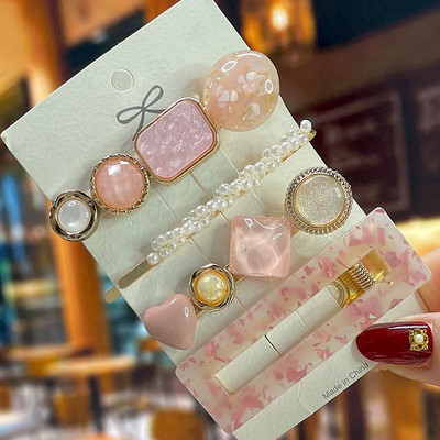 Set de agrafe de păr din cristal pentru femei, agrafe de păr cu perle dulci, agrafe pentru fete, accesorii de păr geometrice coreene, bijuterii 2022, accesorii pentru cap