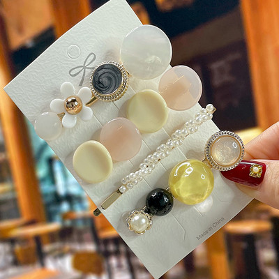 Set de agrafe de păr din cristal pentru femei, agrafe de păr cu perle dulci, agrafe pentru fete, accesorii de păr geometrice coreene, bijuterii 2022, accesorii pentru cap