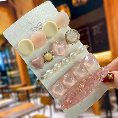 Set de agrafe de păr din cristal pentru femei, agrafe de păr cu perle dulci, agrafe pentru fete, accesorii de păr geometrice coreene, bijuterii 2022, accesorii pentru cap