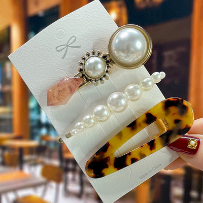 Set de agrafe de păr din cristal pentru femei, agrafe de păr cu perle dulci, agrafe pentru fete, accesorii de păr geometrice coreene, bijuterii 2022, accesorii pentru cap