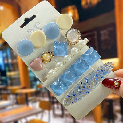 Set de agrafe de păr din cristal pentru femei, agrafe de păr cu perle dulci, agrafe pentru fete, accesorii de păr geometrice coreene, bijuterii 2022, accesorii pentru cap