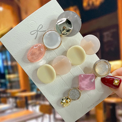 Set de agrafe de păr din cristal pentru femei, agrafe de păr cu perle dulci, agrafe pentru fete, accesorii de păr geometrice coreene, bijuterii 2022, accesorii pentru cap