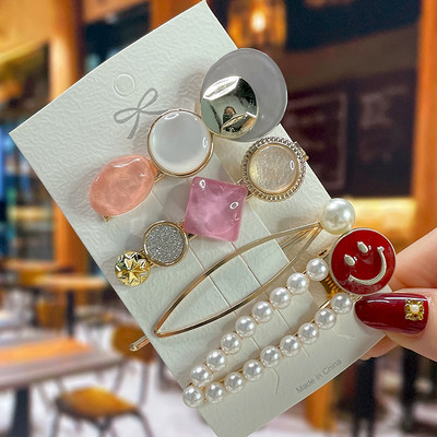 Set de agrafe de păr din cristal pentru femei, agrafe de păr cu perle dulci, agrafe pentru fete, accesorii de păr geometrice coreene, bijuterii 2022, accesorii pentru cap