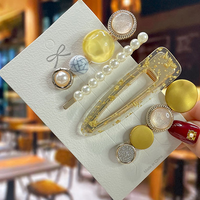 Set de agrafe de păr din cristal pentru femei, agrafe de păr cu perle dulci, agrafe pentru fete, accesorii de păr geometrice coreene, bijuterii 2022, accesorii pentru cap