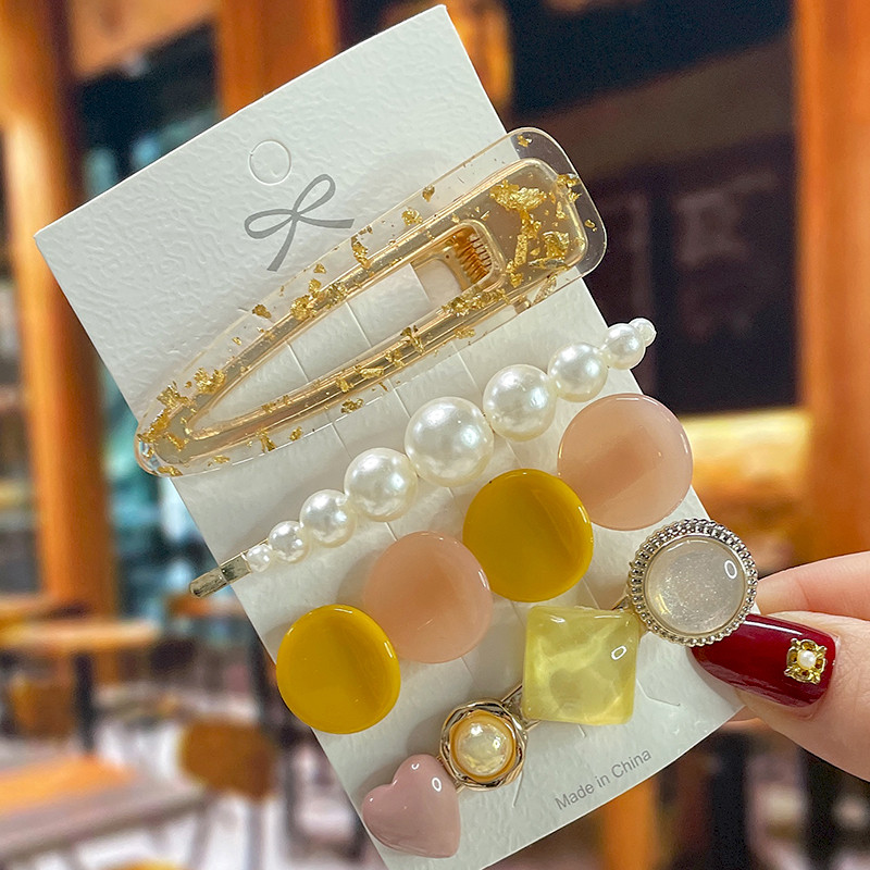 Set de agrafe de păr din cristal pentru femei, agrafe de păr cu perle dulci, agrafe pentru fete, accesorii de păr geometrice coreene, bijuterii 2022, accesorii pentru cap